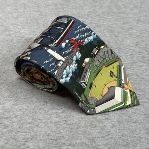 Vintage Rivetz of Boston 100% Silk Handmade Cityscape Baseball Fenway Beans Tie